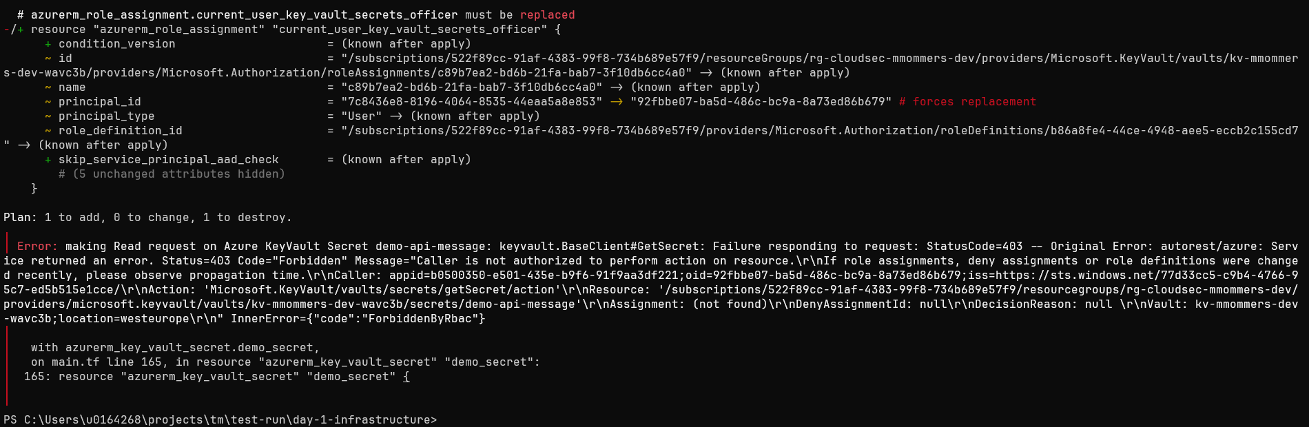 Terraform can deploy resources, but cannot assign access yet