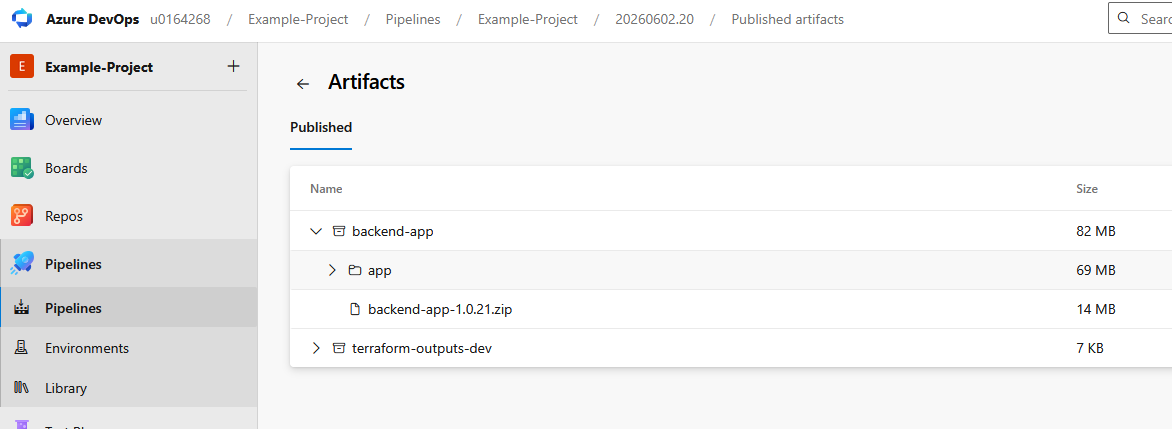 Build-once-promote-many artifact flow showing metadata in deployed environment